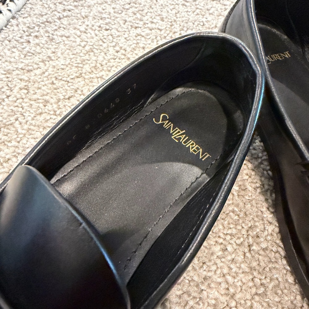Saint Laurent Black Leather Loafers - Picture 10 of 16